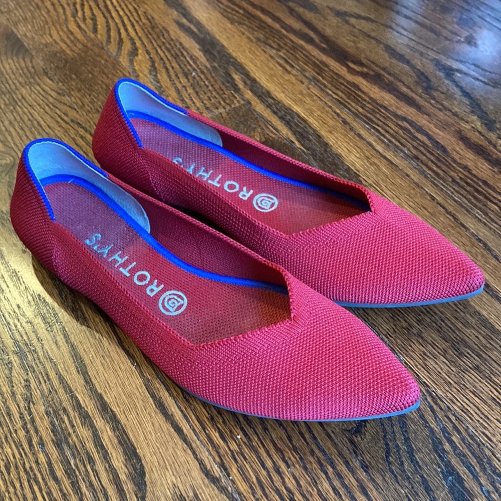 Rothy’s The Point Red flats size 9